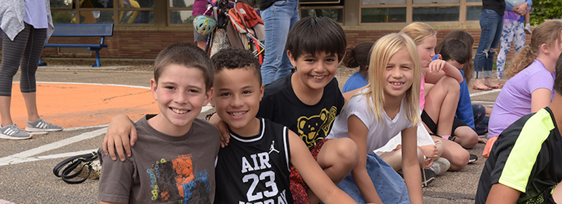 Group of students posing on Spirit Day